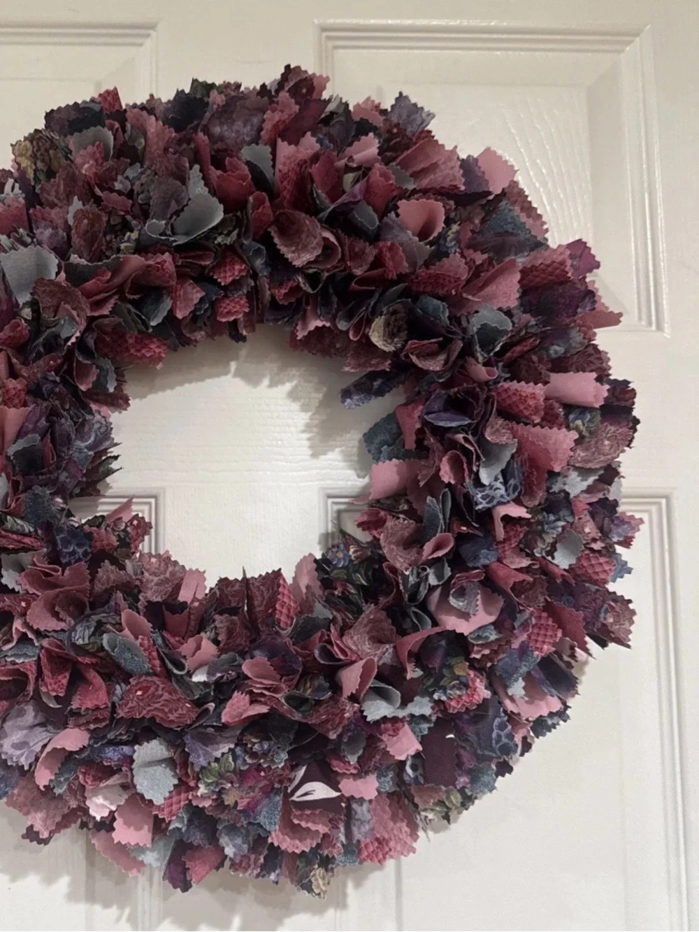 Handmade Fabric Rag Wreath Cottagecore Grandmacore 